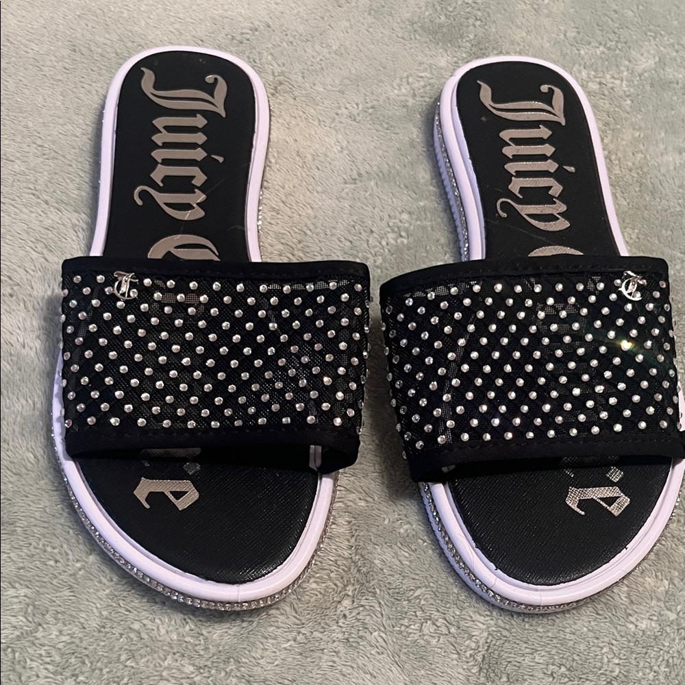 Juicy Couture Black and Silver Studded Sandals